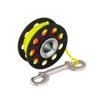 Tecline spool 15 m with spinner and stainless steel double end